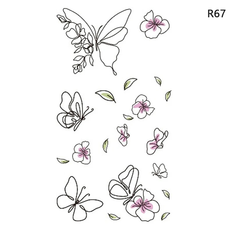 1Sheet Waterproof Temporary Tattoo Sticker 3D Butterfly Theme Fake Tattoo for Women Body Leg Arm Art
