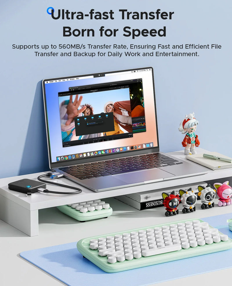 ORICO Portable External Solid State Drive External Hard Drive USB 3.2 Gen2 SSD for iPhone 15/Pro Windows Mac Lightweight