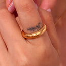 MamacitaSlay Minimalist 5mm Width Gold Plated Waterproof New In Rings Trendy Woman Jewelry 2023 Daily Fashion Jewelry