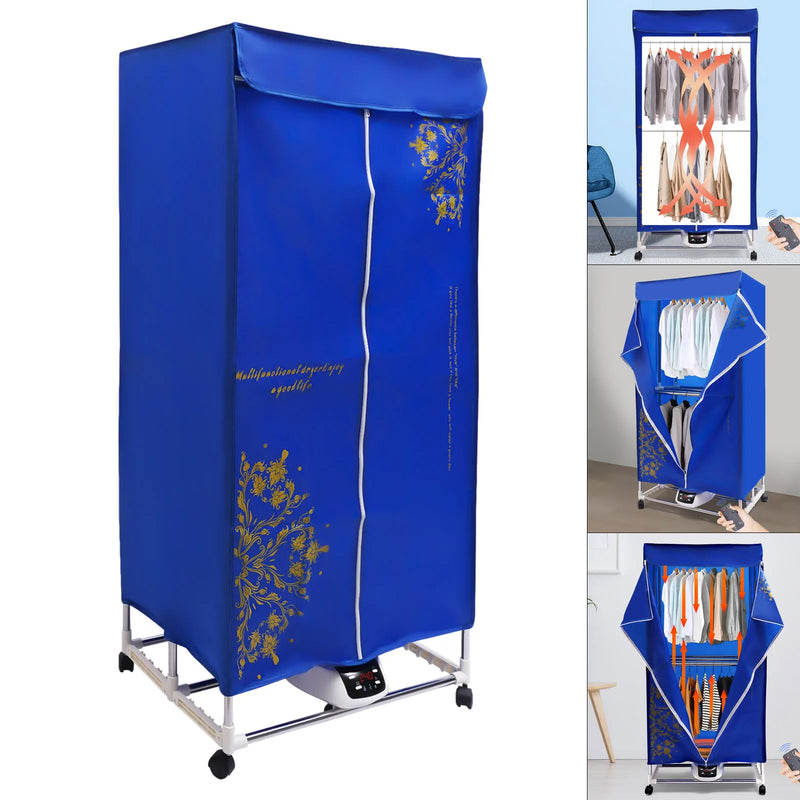Electric Clothes Dryer Cabinet Portable Hot Air Dryer Foldable Heating Ventilation Wardrobe Heating with Remote Control