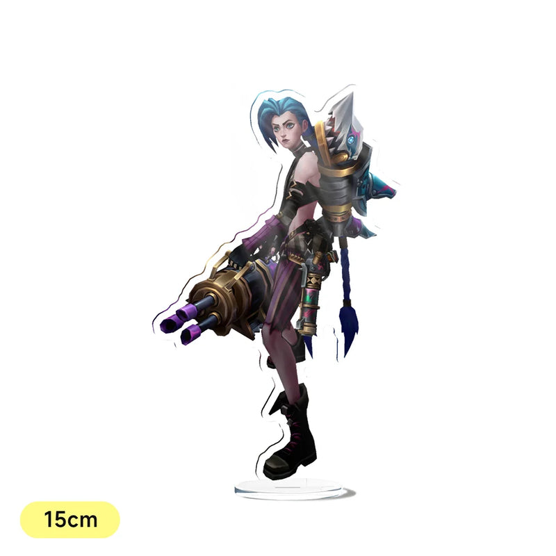 Anime Arcane League of Legends Jinx Vi Acrylic Acrylic Stand Cosplay Model Plate Desk Decor Standing Sign Prop Fans