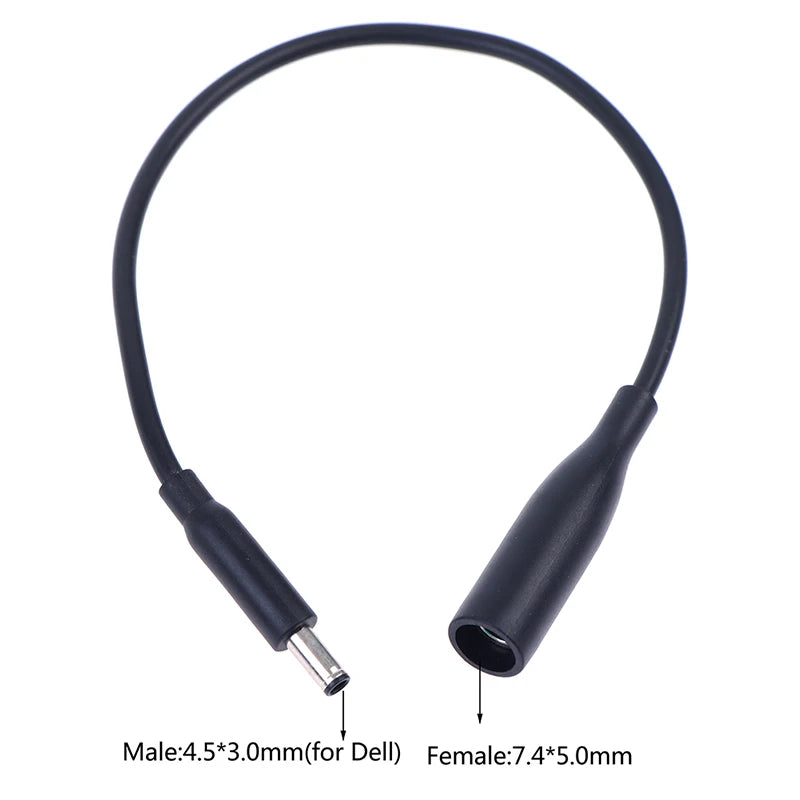 For Dell Laptop DC Power Charge Converter Adapter Cable Cord 7.4*5.0 to 4.5*3.0 mm Female