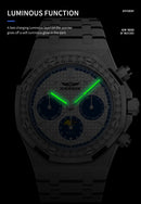 HAEMMER high-end design multifunctional men's watch stainless steel silver diamond face fashionable men's watch waterproof 30ATM