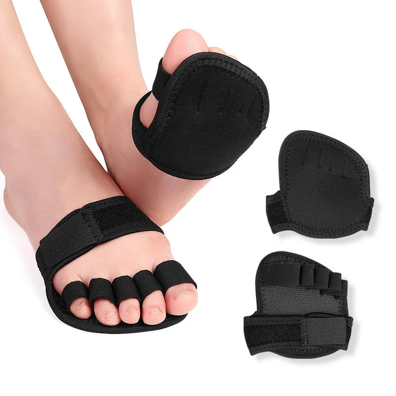 1 Pair Adjustable 5 Finger Half Palm Forefoot Cushion Thumb Toe Eversion Overlapping Hammer Shaped Toe Splitter Foot Care Tools