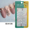 5D Nail Sticker Christmas Nail Art Snow Bird Gingerbread Man Design Santa Cartoon Sliders Winter White Decals Wrap FB5DK098-103