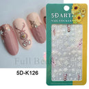 5D Nail Sticker Christmas Nail Art Snow Bird Gingerbread Man Design Santa Cartoon Sliders Winter White Decals Wrap FB5DK098-103