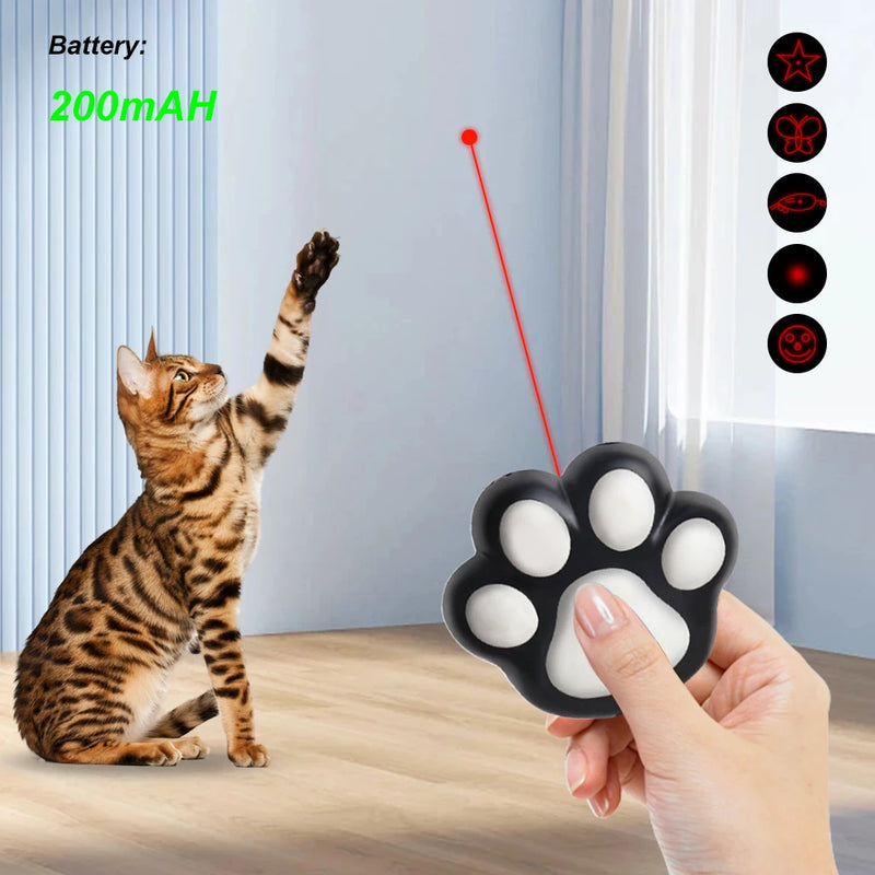Cat Toys 5 Adjustable Patterns Laser Pointer USB Rechargeable Training Chaser Interactive Toy for Indoor Cats Dogs Pets
