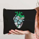 Anatomy Medical Nursing Student Nurse Doctor Flower Stethoscope Brain Canvas Cosmetic Makeup Toilet Bag Pencil Case Zipper Pouch