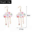 Aihua Acrylic Rain Clouds Earrings Long Tassel Rain Star Pendant Earrings Handmade Cute Cloud Earrings New In Jewelry Gifts