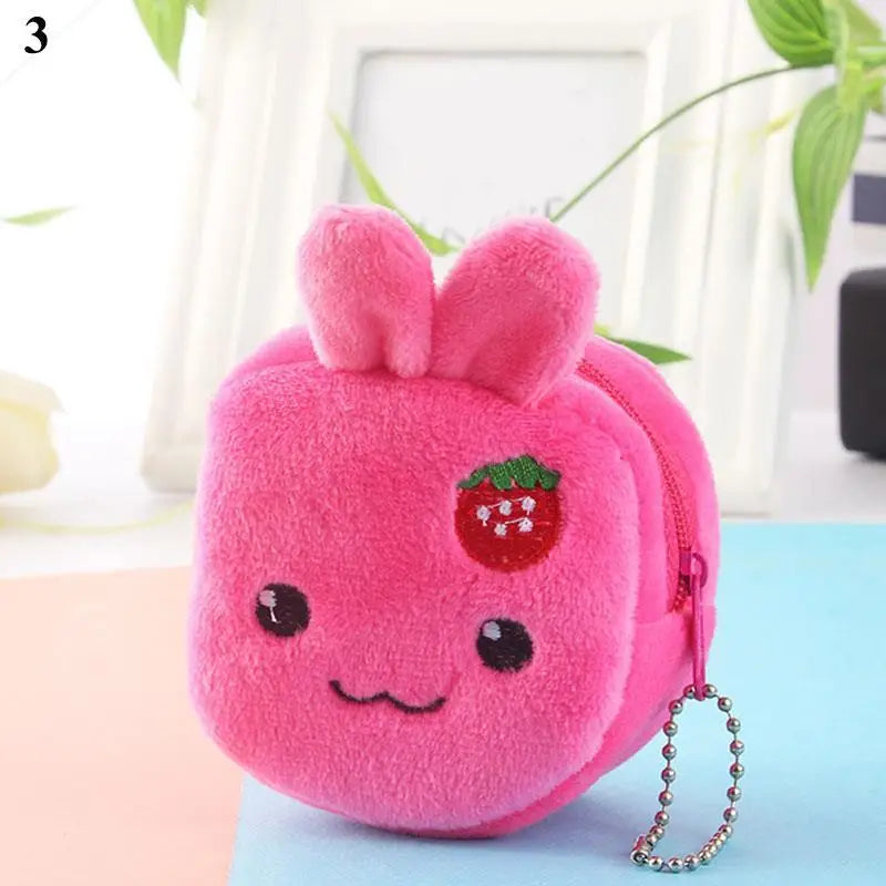 Cartoon Plush Animal Shape Mini Wallet Cute Pig Cat Sheep Wallets Creative Lovely Rabbit Plush Coin Purse Women Bag Accessories