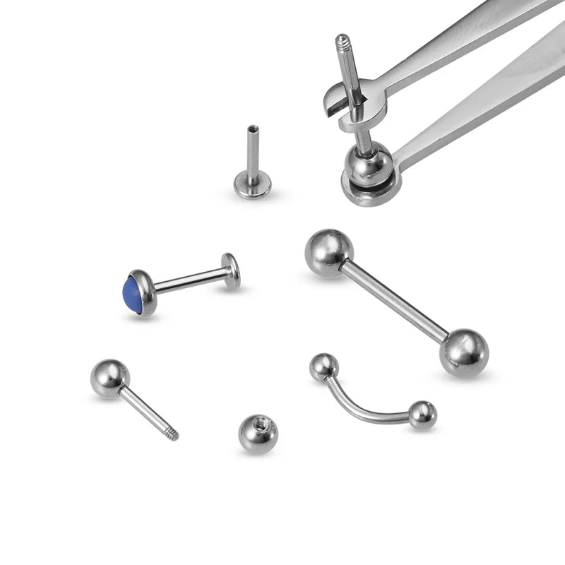 1pc Surgical Steel Tweezers for Catch Bar Grasp Clamp Plier Professional Clip Hold Pole Balls Forceps Body Piercing Jewelry Tool