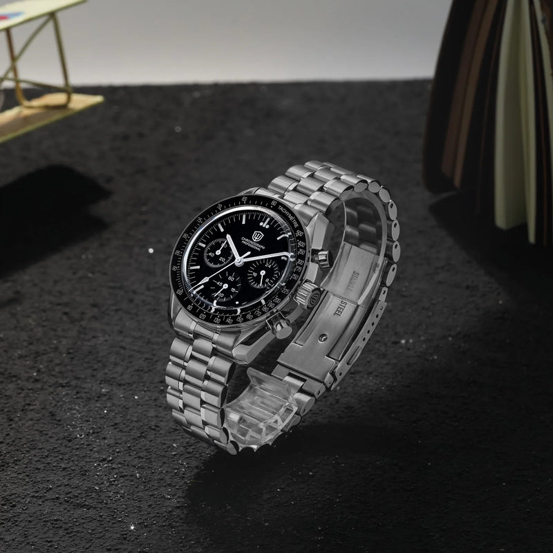 Watchdives WD1863 Quartz Watch Stainless Steel VK63 Chronograph Movement Sapphire Luminous 10Bar Waterproof 39mm Men Watches