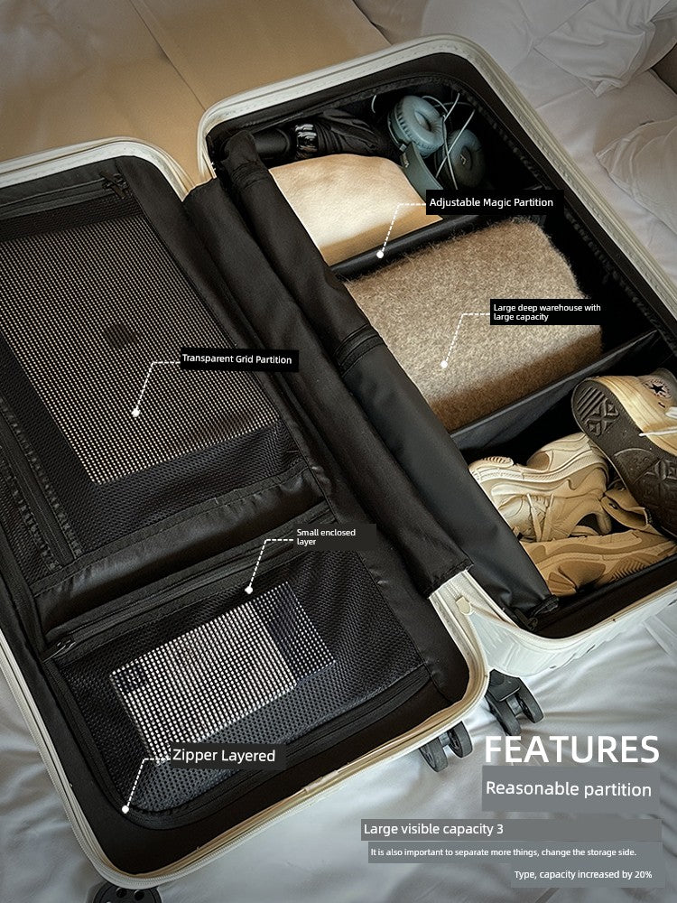 CeCe New Deep Warehouse Lightweight and Durable Leather Suitcase Zipper