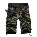 Summer New Men Cool Camouflage Cargo Shorts Straight Casual Pants Mens Multi-Pocket Loose Five-Point Short Pant Brand Streetwear