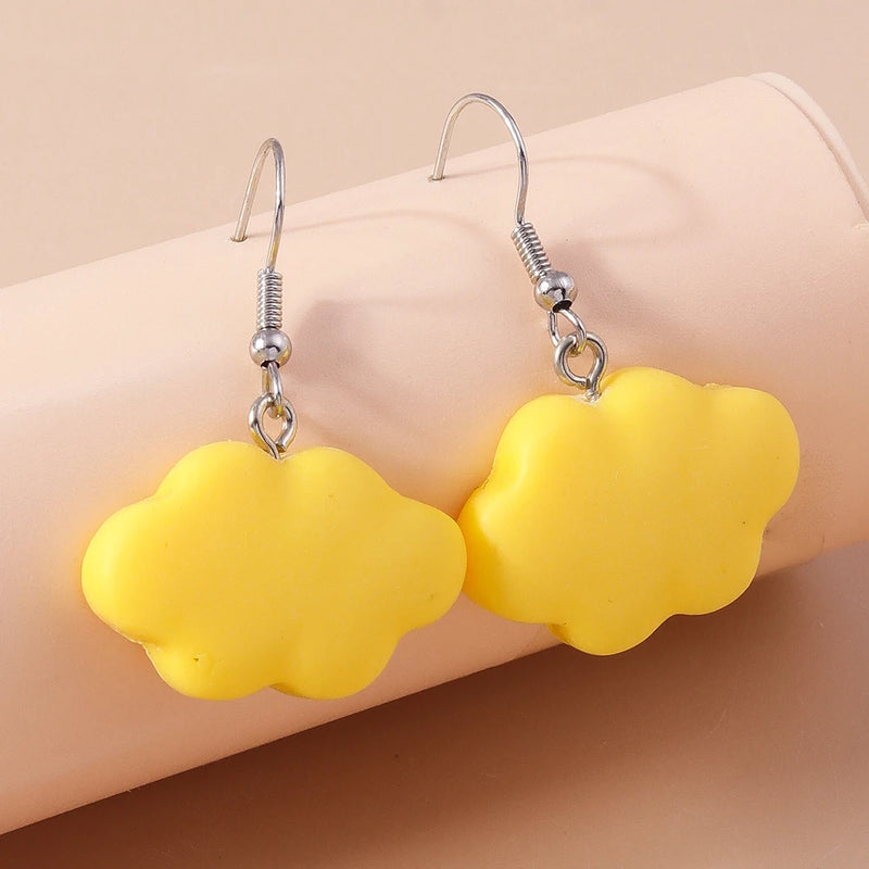 Aihua Acrylic Rain Clouds Earrings Long Tassel Rain Star Pendant Earrings Handmade Cute Cloud Earrings New In Jewelry Gifts