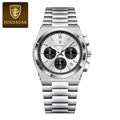 POEDAGAR Luxury Man Quartz Watch Waterproof Luminous Date Chronograph Watches For Men Stainless Steel Fashion Men's Watch Reloj