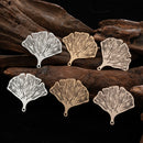 10pcs 33*30mm Hollow Ginko Leaf Charms Brass Filigree Leaf Pendant for Jewellery Parts B3810
