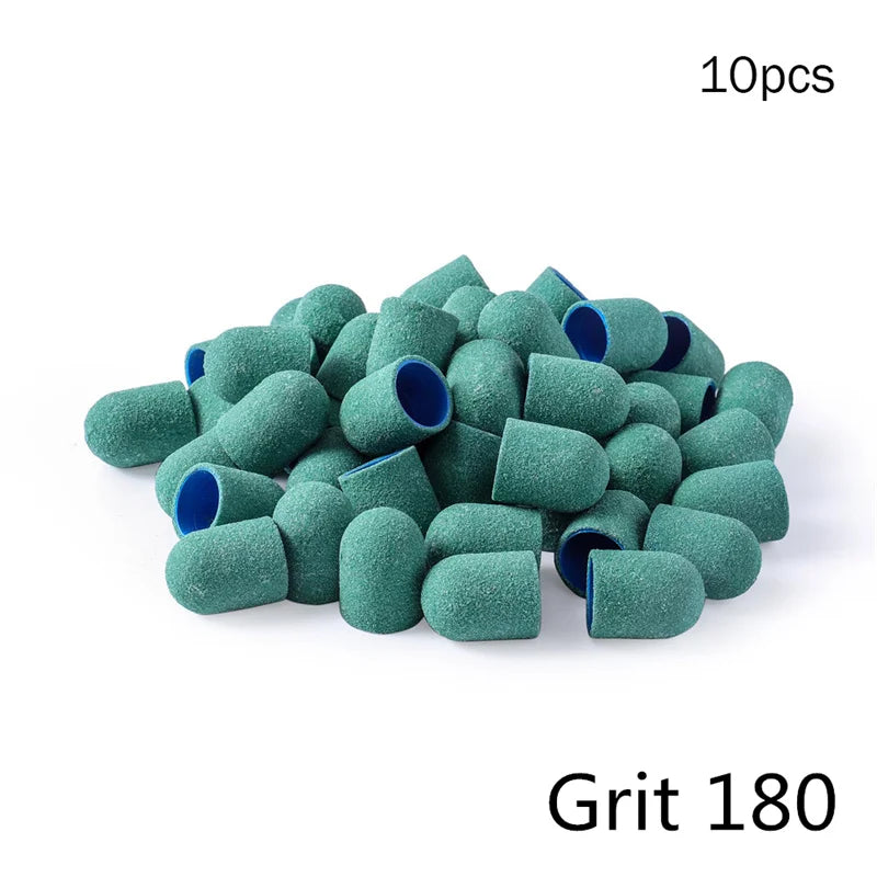 5/10/20pcs 13*19mm Nail Sanding Caps Nail Drill Bit Sanding Bands for Gel Remover Pedicure Caps Nail Polishing Manicure Tools