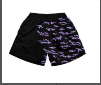 Anime Shorts Baki Haman Print Male Streetwear Beach Shorts Casual Loose Men Elastic Waist Black Shorts