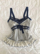 Y2K Millennial halter lace tops Aesthetic women's clothing Summer thin minimalist sleeveless street wear sexy girl tank tops EMO