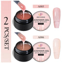 طقم طلاء أظافر 2/3 قطع شفاف أبيض وردي ذهبي لامع سريع البناء جل طلاء أظافر بالأشعة فوق البنفسجية LED غراء أظافر أطراف أظافر طقم تمديد