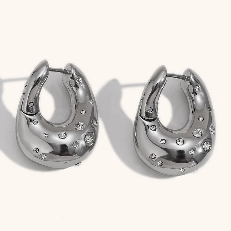 أقراط نسائية من La.Muses بتصميم غير منتظم من الفولاذ المقاوم للصدأ على شكل سماء مرصعة بالنجوم، عصرية ومقاومة للماء، هدايا مجوهرات نسائية