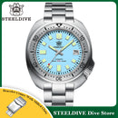 STEELDIVE SD1981 Steel Bezel Super Luminous AR Sapphire Glass NH35 Automatic 200m Waterproof Mens Dive Watch with Milled Clasp