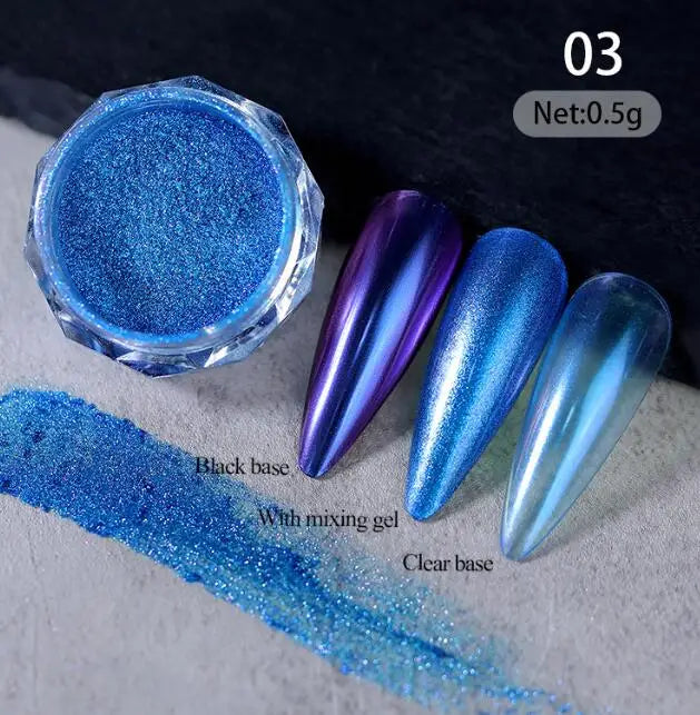 1Jar Aurora Chameleon Snowflake Ultra-Thin Iridescent Nail Sequins Holographic Opal EyeShadow Ice Glitter Nail Chameleon Flakes