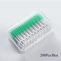 Interdental Silicone Brushes 200 Units Dental Toothpicks Brush Between Teeth With Thread Oral Cleaning Tools