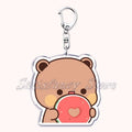 Llavero con diseño de Bubu Dudu, pareja de enamorados, oso panda, accesorios para bolso, colgante, joyería, regalos para amantes.