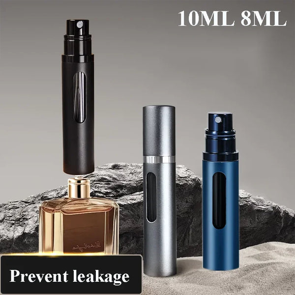 10/8/5ml Mini Perfume Refillable Bottle Liquid Container For Cosmetics Bottom Charge Spray Bottling Dispenser Press Head Travel