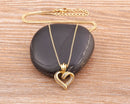 AIBEF Bling Hollow Out Heart Pendant Necklace Gold Color Romantic Jewelry Chains Necklaces For Women Valentines Wedding