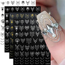 4Sheets Moon Star Heart Sun Mysterious Celestial Design Nail Art Stickers Self Adhesive Manicure Sliders For Nail Art Decoration
