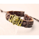 Wolf Alloy Wholesale Fashion Punk Bones bracelets Leather Bracelets Men Bracelets Chain Adjustable Rope Jewelry Charm