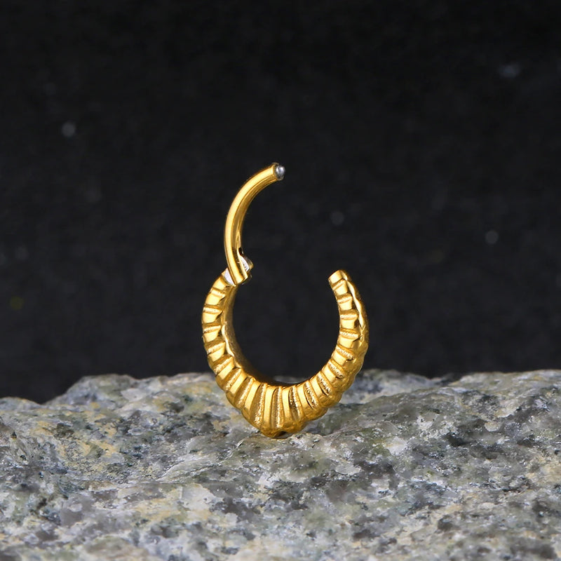 Casvort 1PCS Septum Rings Clip 316L Surgical Stainless Steel Nose Rings Tragus Helix Hoop Piercing Women Body Jewelry New Gift