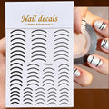 1 Pc Nail Strip Stickers Black/Gold/Rose Gold/Silver Metal Strip Tape Nail Art Adhesive DIY Foil Tips Nail Sticker Decals NK11