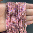 Purple Gem Beads Small Round Faceted Crystal Stone Beads Amethysts Crystal Mica Loose Beads For Jewelry Making DIY Necklace 15"