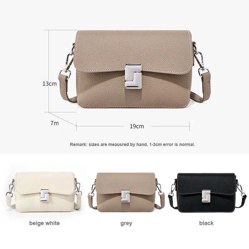 Genuine Leather Women's Bag 2024 New Stylish Commuting Small Square Crossbody Shoulder Bag  Lady Fashion Mini Tofu Messenger