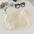 Faux Lamb Wool Women Cosmetic Bag Makeup Cases Ladies Soft Plush Storage Bags Large Capacity Female Portable Clutch Handbags