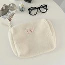 Faux Lamb Wool Women Cosmetic Bag Makeup Cases Ladies Soft Plush Storage Bags Large Capacity Female Portable Clutch Handbags