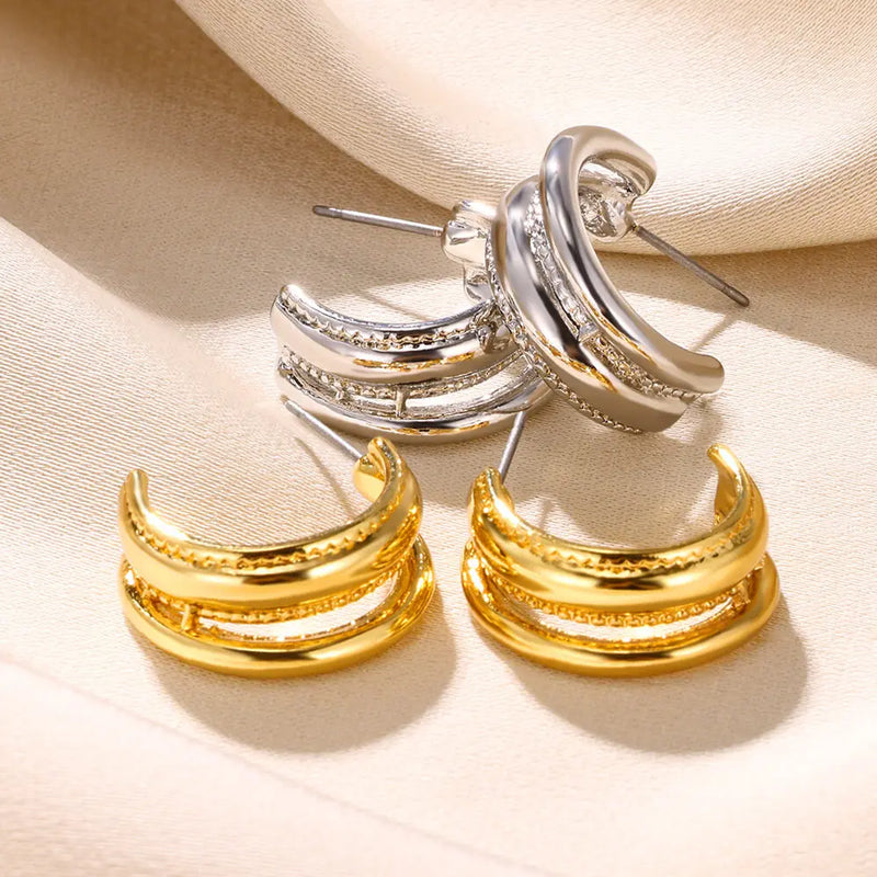 Gold Color Love Heart Earrings For Women Bow Stud 2023 Trend Simple Knot Earrings Piercing Fashion Jewelry Valentine's Day Gifts