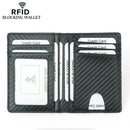 Thin Credit Card Holder PU Leather Black Carbon Fiber Slim RFID Wallets Leather Driver License Cover Holder For Men Card Wallets