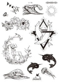 Face Tattoo Bull Head Face Sticker Neck Hand Back Cool Design Sexy Body Art Waterproof Temporary Tattoo Sticker for Man Woman