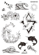 Face Tattoo Bull Head Face Sticker Neck Hand Back Cool Design Sexy Body Art Waterproof Temporary Tattoo Sticker for Man Woman