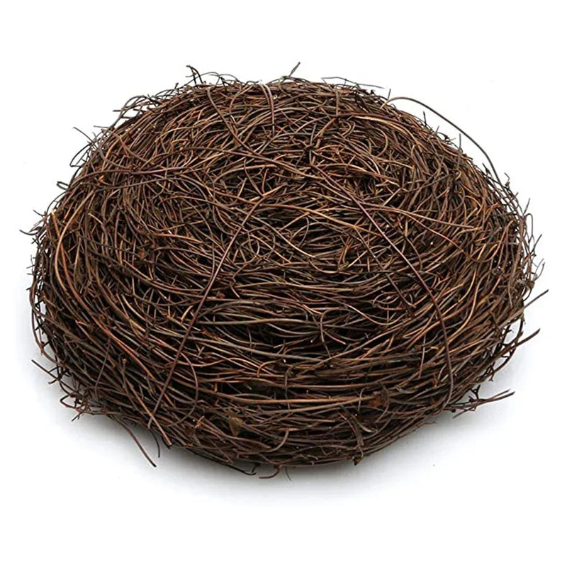 6-12cm Round Rattan Bird Nest Easter Decoration Bunny Eggs Artificial Vine Nest For Home Garden Decor Happy Easter Party Supply