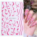 3D Snake Laser Stickers for Manicure Black Gold Abstract Leaves Luxury Nail Art Adhesive Slider Polish Decor Decals SASW-SJ