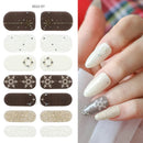 Gel Nail Stickers Lacquer Strips Full Cover Adhesive Slider Wraps With Line Foil Design Sanding File Nail Art Accessories LAJX22