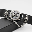 Classic Flip Design Punk Skull Men's Wrist Watch Stainless Skull Chain Elements Cool Fashion for Cosplay Lovers Watches