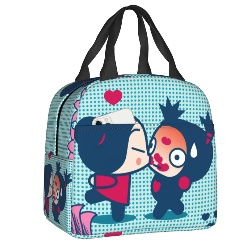 Cartoon Anime Pucca Lunch Bag Women Cooler Warm Thermal Insulated Lunch Box for Work School Office Picnic Food Tote Bags