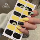 New 16 Strips Autumn Nail Stickers Full Cover Nail Patch Leopard Print 3D Nail Stickers Nail Polish Strips DIY Nail Art Making